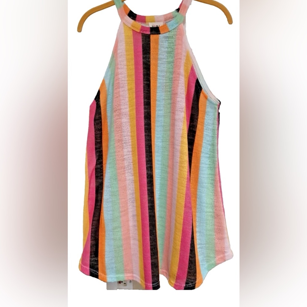 Bibi stretch Multicolor Striped Women's top size large